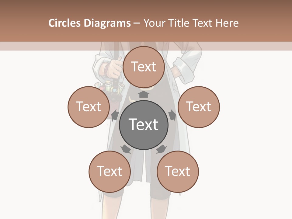 A Woman In A White Coat Is Standing With Her Hands On Her Hips PowerPoint Template