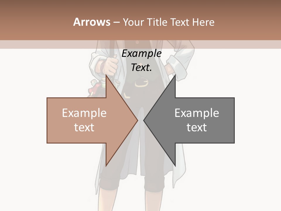 A Woman In A White Coat Is Standing With Her Hands On Her Hips PowerPoint Template