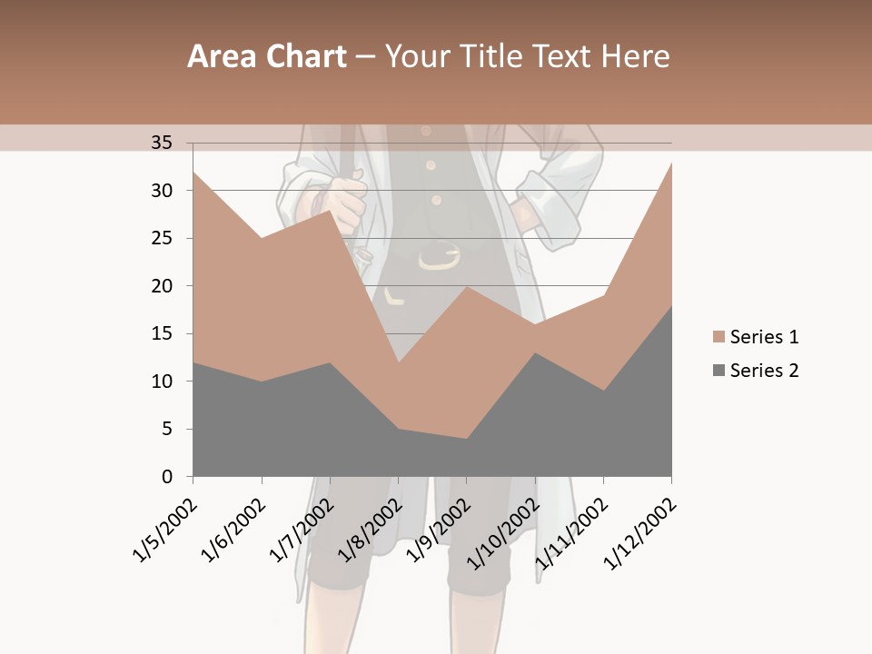 A Woman In A White Coat Is Standing With Her Hands On Her Hips PowerPoint Template