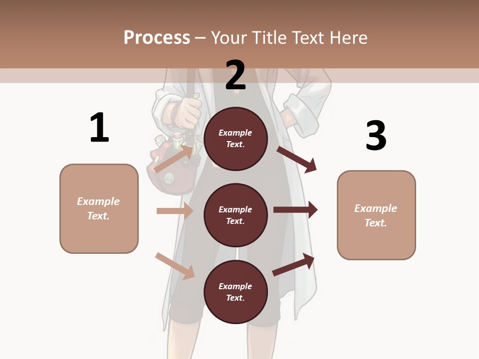 A Woman In A White Coat Is Standing With Her Hands On Her Hips PowerPoint Template
