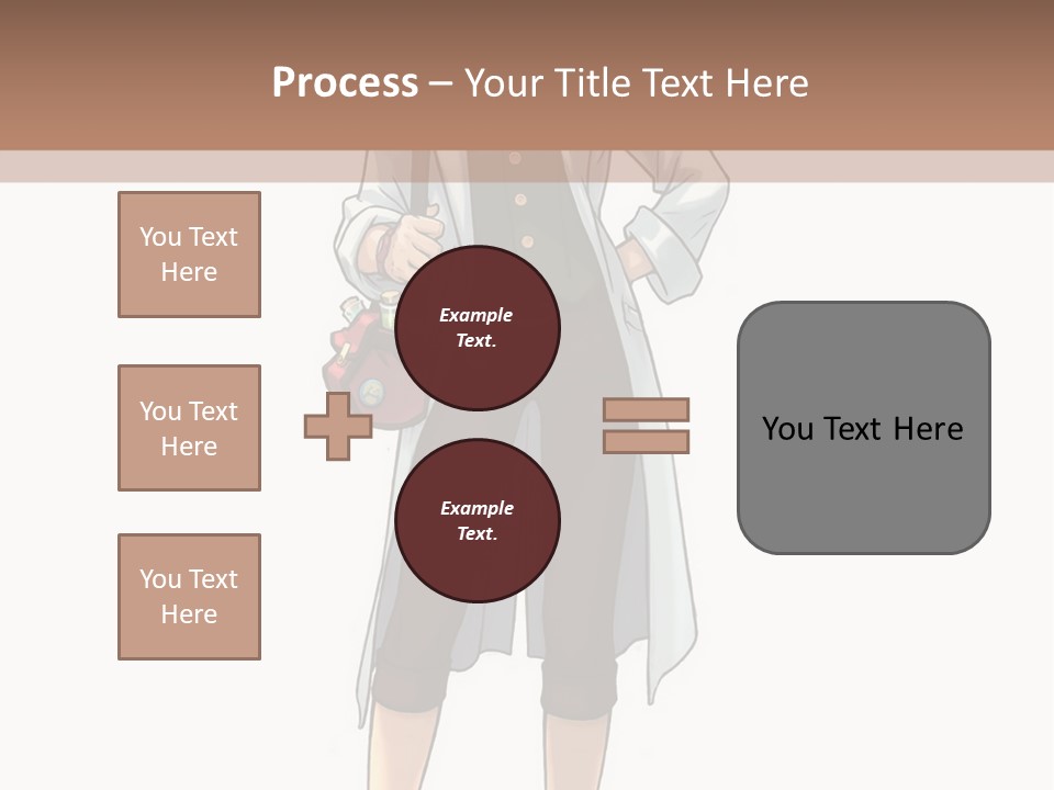A Woman In A White Coat Is Standing With Her Hands On Her Hips PowerPoint Template