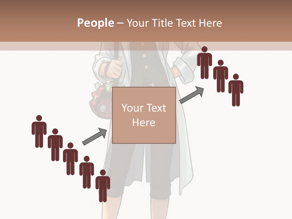 A Woman In A White Coat Is Standing With Her Hands On Her Hips PowerPoint Template