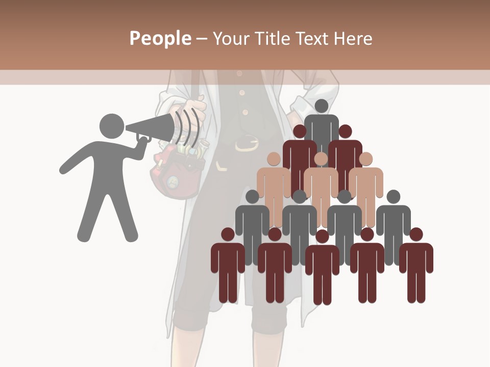 A Woman In A White Coat Is Standing With Her Hands On Her Hips PowerPoint Template