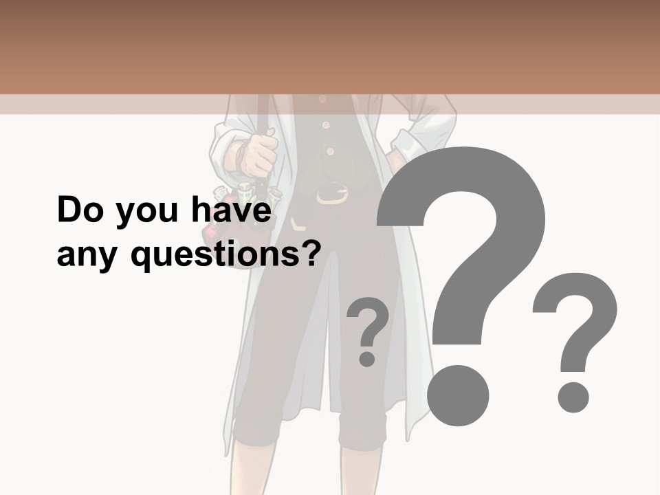 A Woman In A White Coat Is Standing With Her Hands On Her Hips PowerPoint Template