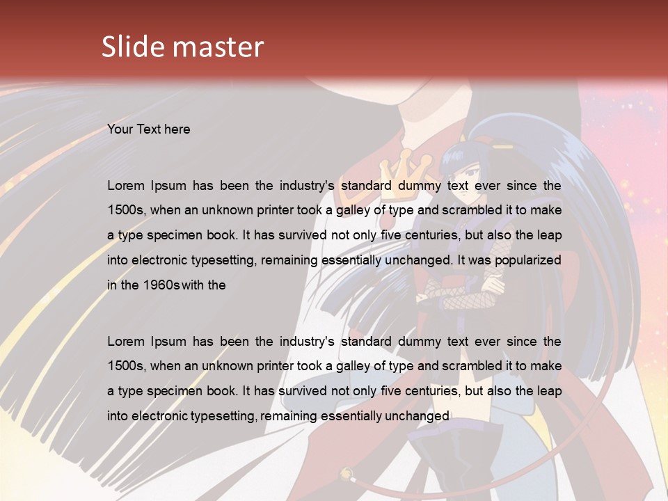 A Girl With Long Black Hair And A Red Hat Is Standing In Front Of A PowerPoint Template