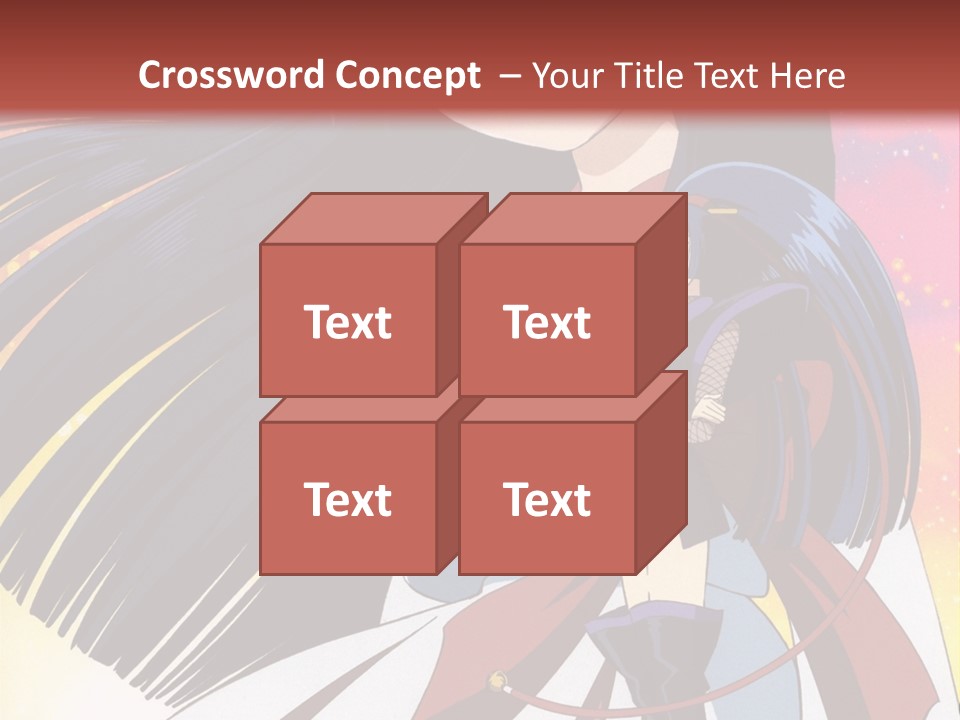 A Girl With Long Black Hair And A Red Hat Is Standing In Front Of A PowerPoint Template