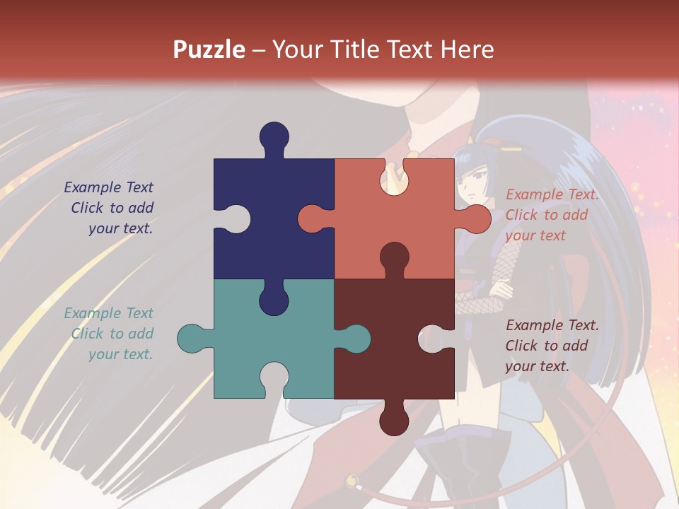 A Girl With Long Black Hair And A Red Hat Is Standing In Front Of A PowerPoint Template