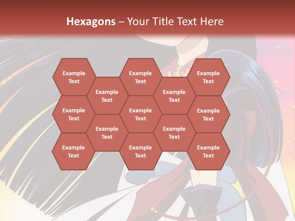 A Girl With Long Black Hair And A Red Hat Is Standing In Front Of A PowerPoint Template