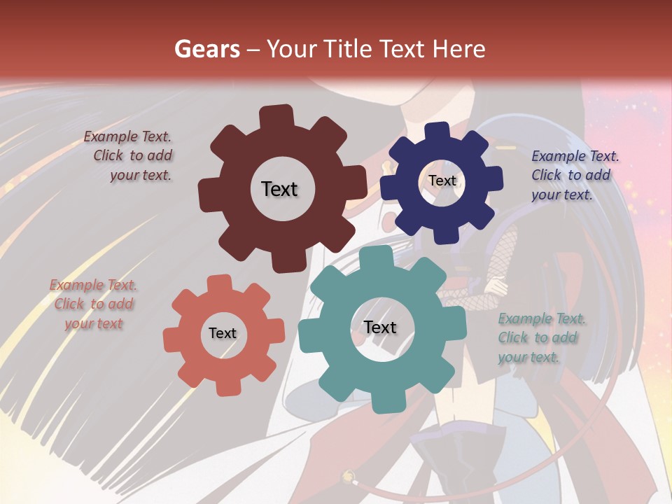 A Girl With Long Black Hair And A Red Hat Is Standing In Front Of A PowerPoint Template