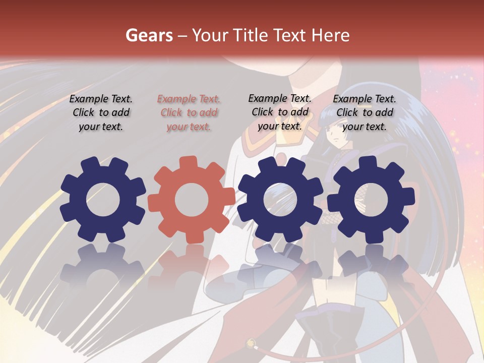 A Girl With Long Black Hair And A Red Hat Is Standing In Front Of A PowerPoint Template