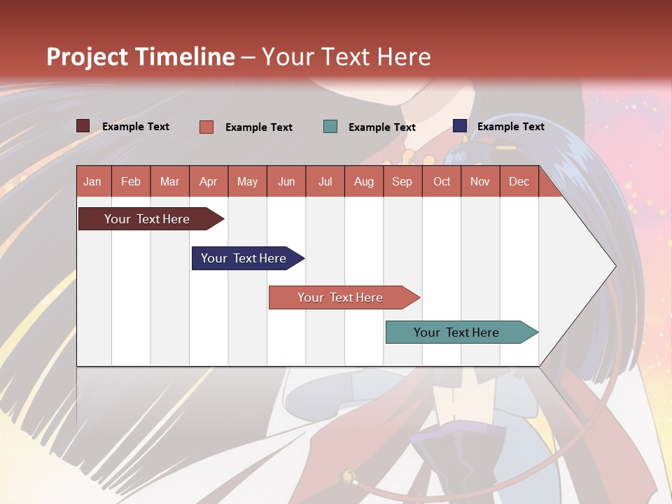 A Girl With Long Black Hair And A Red Hat Is Standing In Front Of A PowerPoint Template