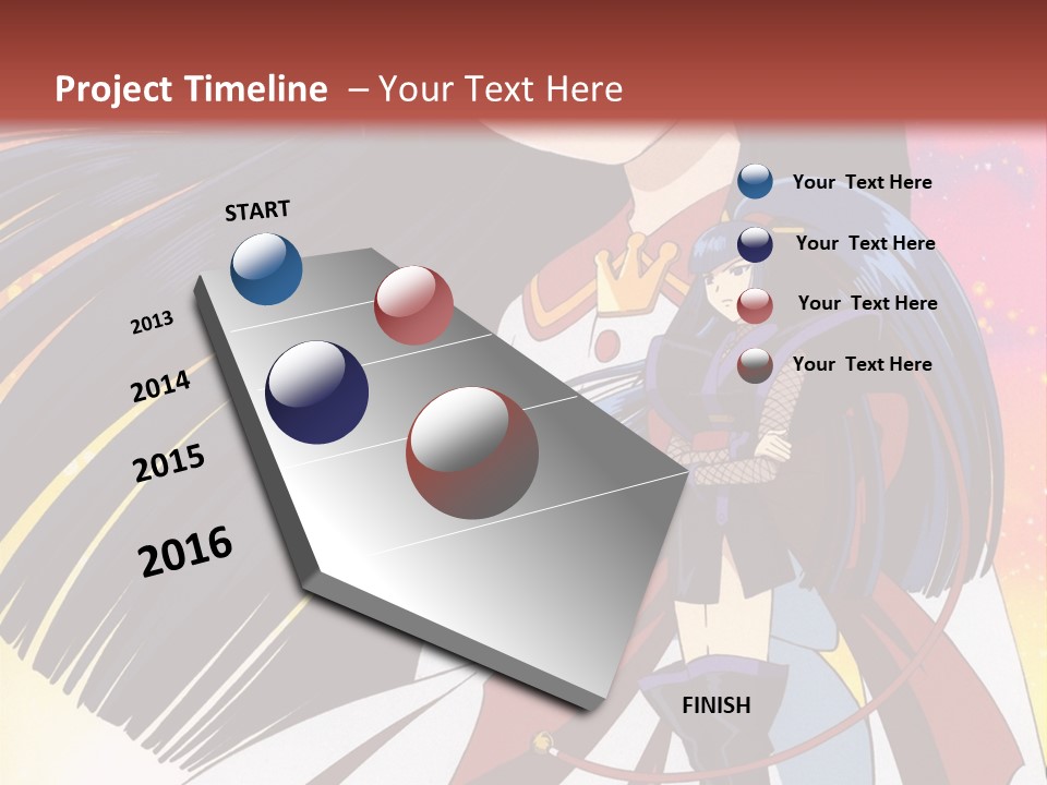 A Girl With Long Black Hair And A Red Hat Is Standing In Front Of A PowerPoint Template