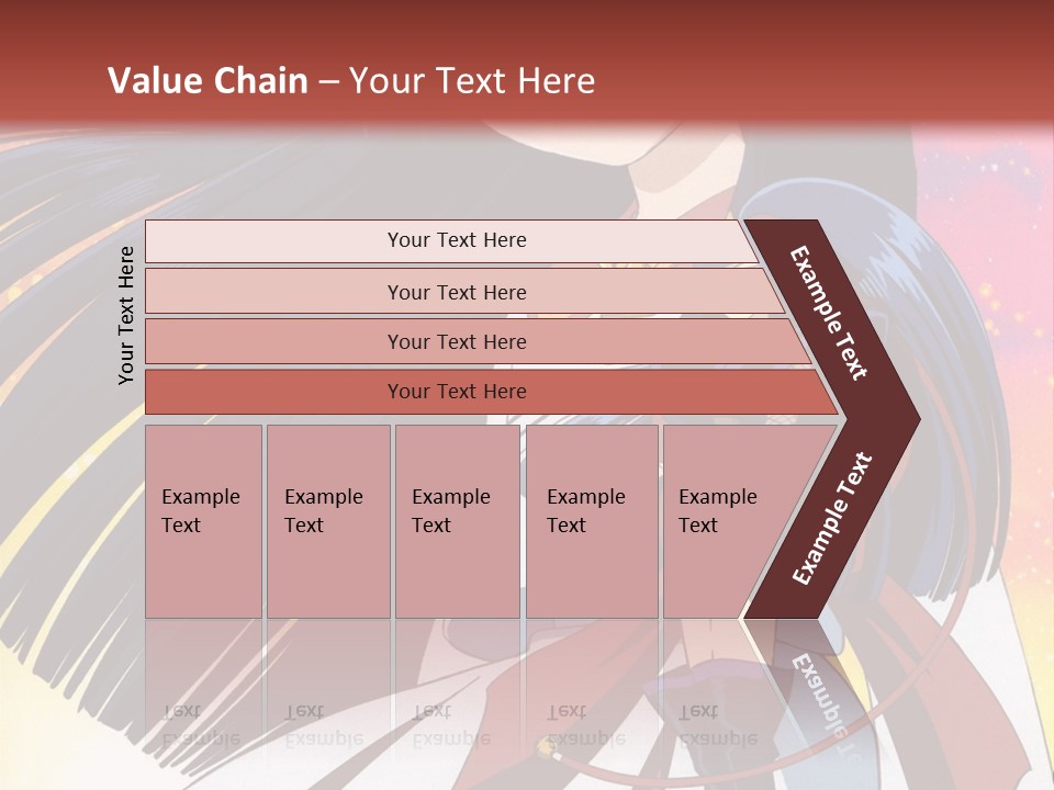 A Girl With Long Black Hair And A Red Hat Is Standing In Front Of A PowerPoint Template