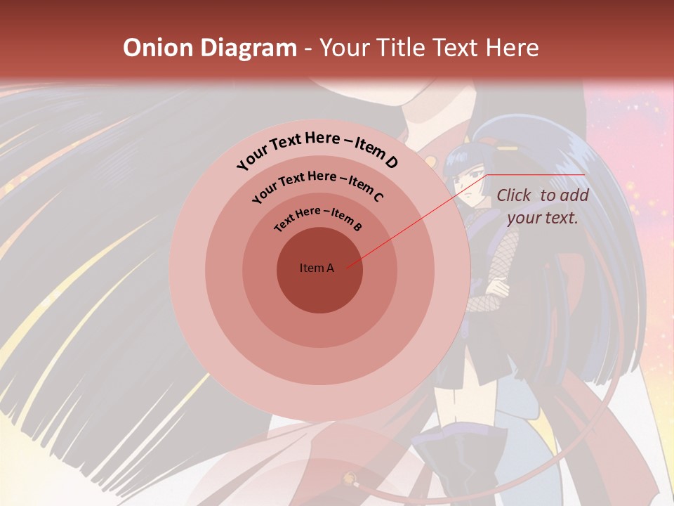 A Girl With Long Black Hair And A Red Hat Is Standing In Front Of A PowerPoint Template