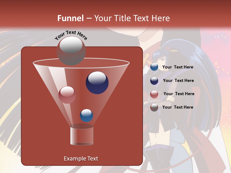 A Girl With Long Black Hair And A Red Hat Is Standing In Front Of A PowerPoint Template