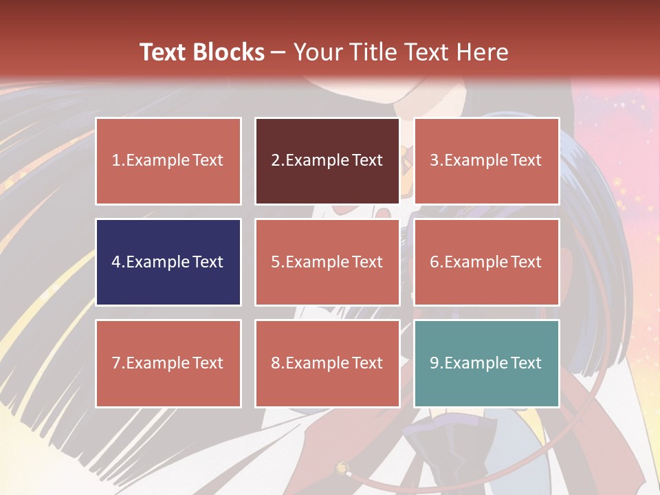 A Girl With Long Black Hair And A Red Hat Is Standing In Front Of A PowerPoint Template