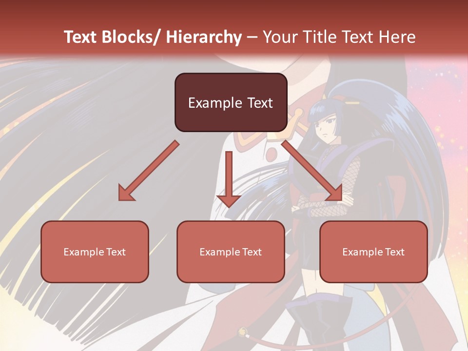 A Girl With Long Black Hair And A Red Hat Is Standing In Front Of A PowerPoint Template