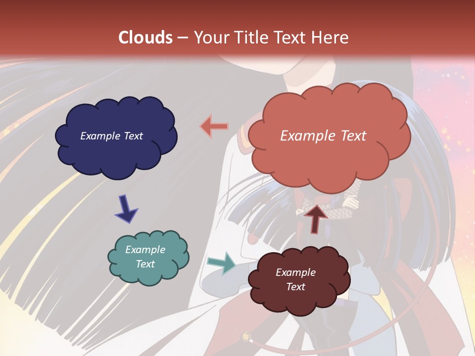A Girl With Long Black Hair And A Red Hat Is Standing In Front Of A PowerPoint Template