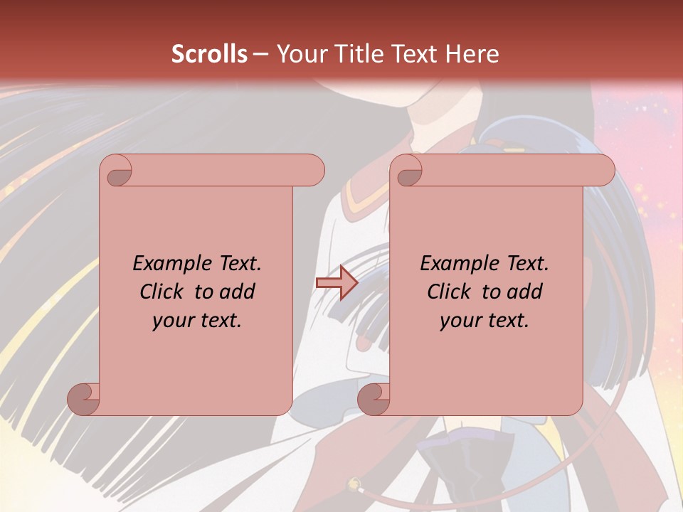 A Girl With Long Black Hair And A Red Hat Is Standing In Front Of A PowerPoint Template