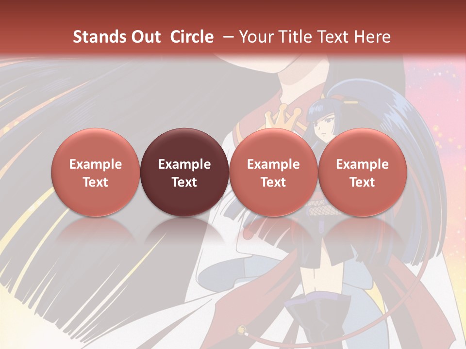 A Girl With Long Black Hair And A Red Hat Is Standing In Front Of A PowerPoint Template
