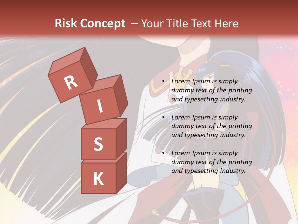 A Girl With Long Black Hair And A Red Hat Is Standing In Front Of A PowerPoint Template