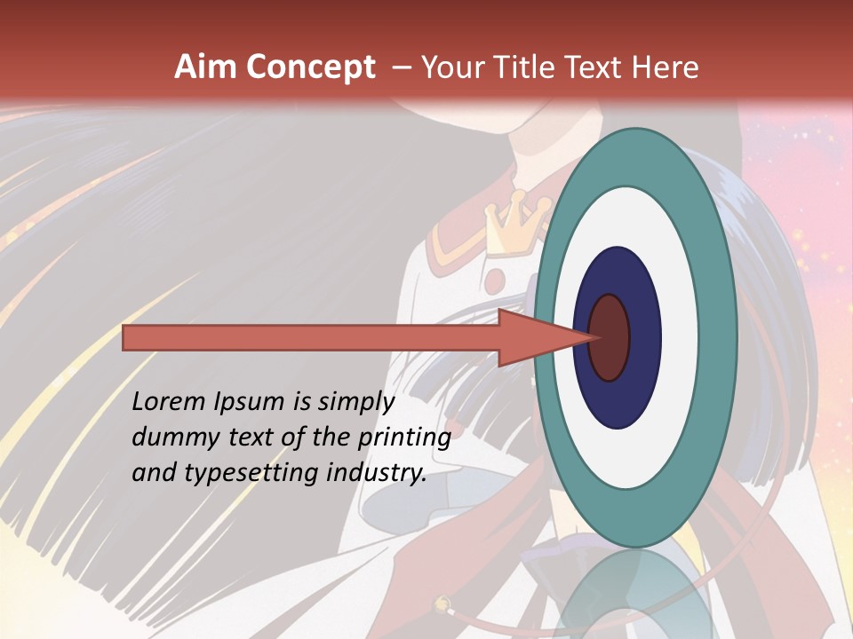 A Girl With Long Black Hair And A Red Hat Is Standing In Front Of A PowerPoint Template