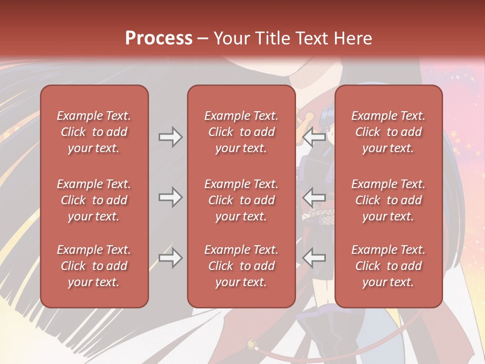 A Girl With Long Black Hair And A Red Hat Is Standing In Front Of A PowerPoint Template
