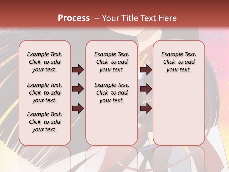 A Girl With Long Black Hair And A Red Hat Is Standing In Front Of A PowerPoint Template