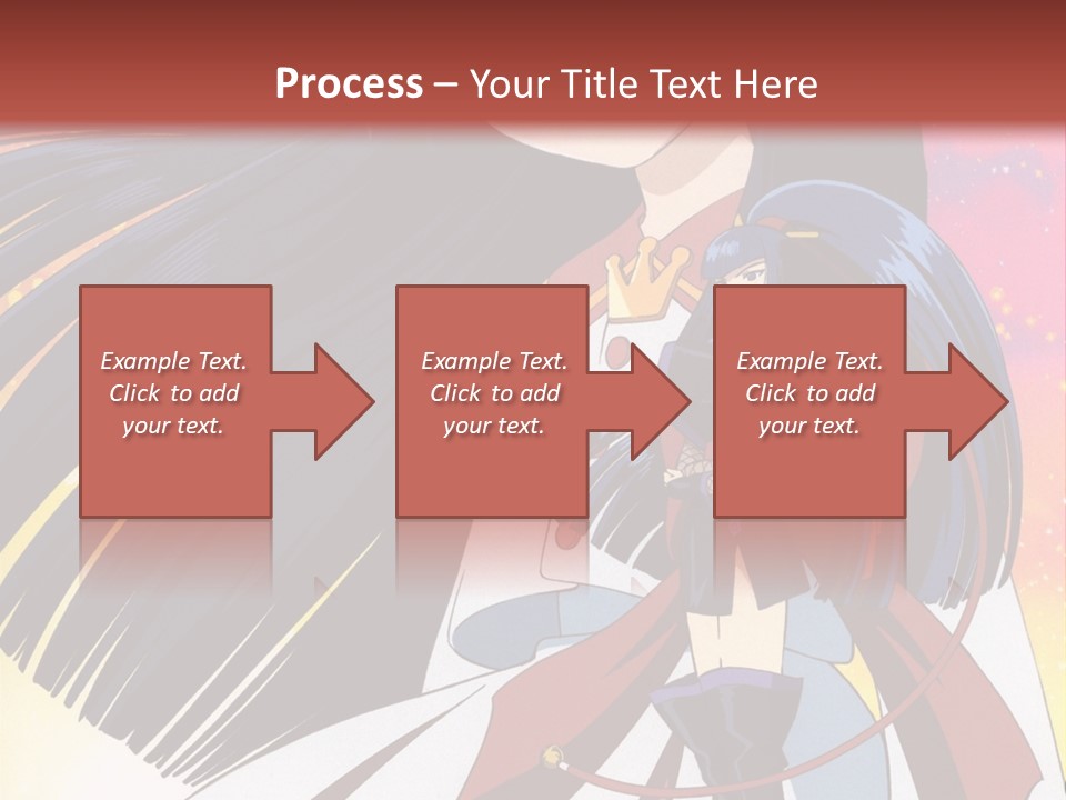 A Girl With Long Black Hair And A Red Hat Is Standing In Front Of A PowerPoint Template