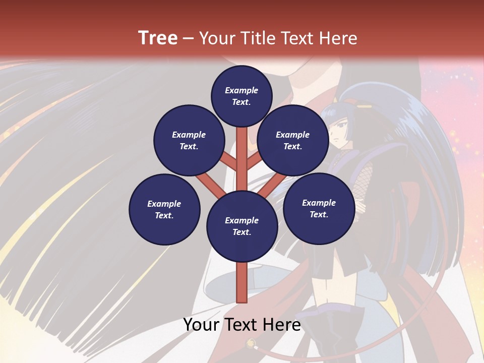 A Girl With Long Black Hair And A Red Hat Is Standing In Front Of A PowerPoint Template