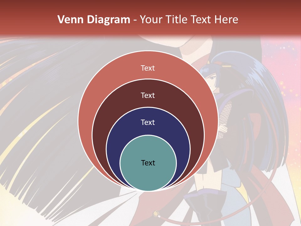 A Girl With Long Black Hair And A Red Hat Is Standing In Front Of A PowerPoint Template