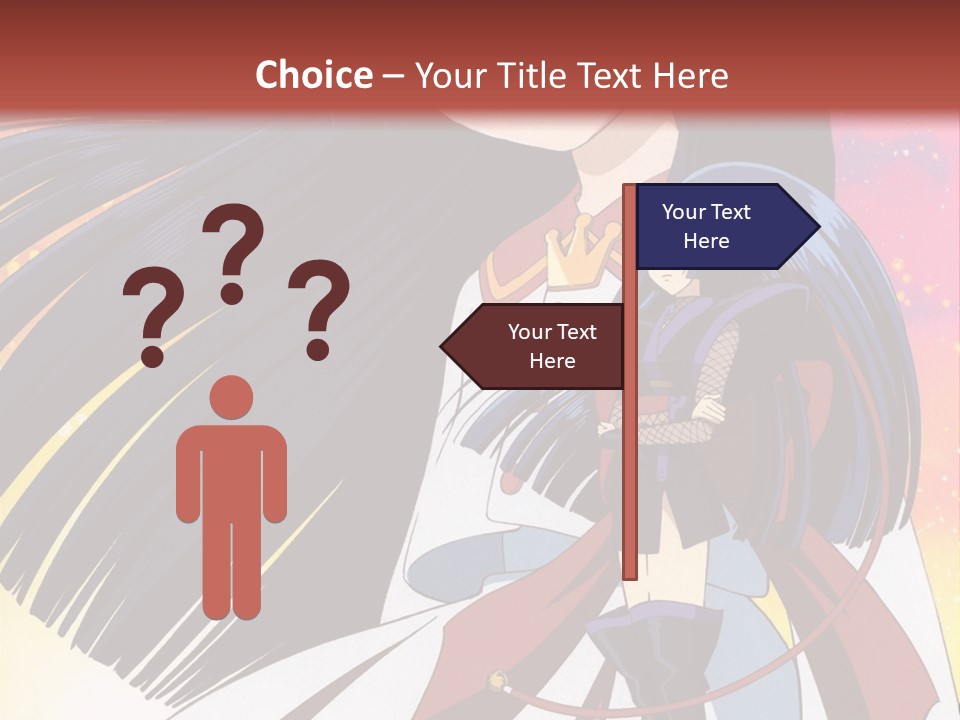 A Girl With Long Black Hair And A Red Hat Is Standing In Front Of A PowerPoint Template