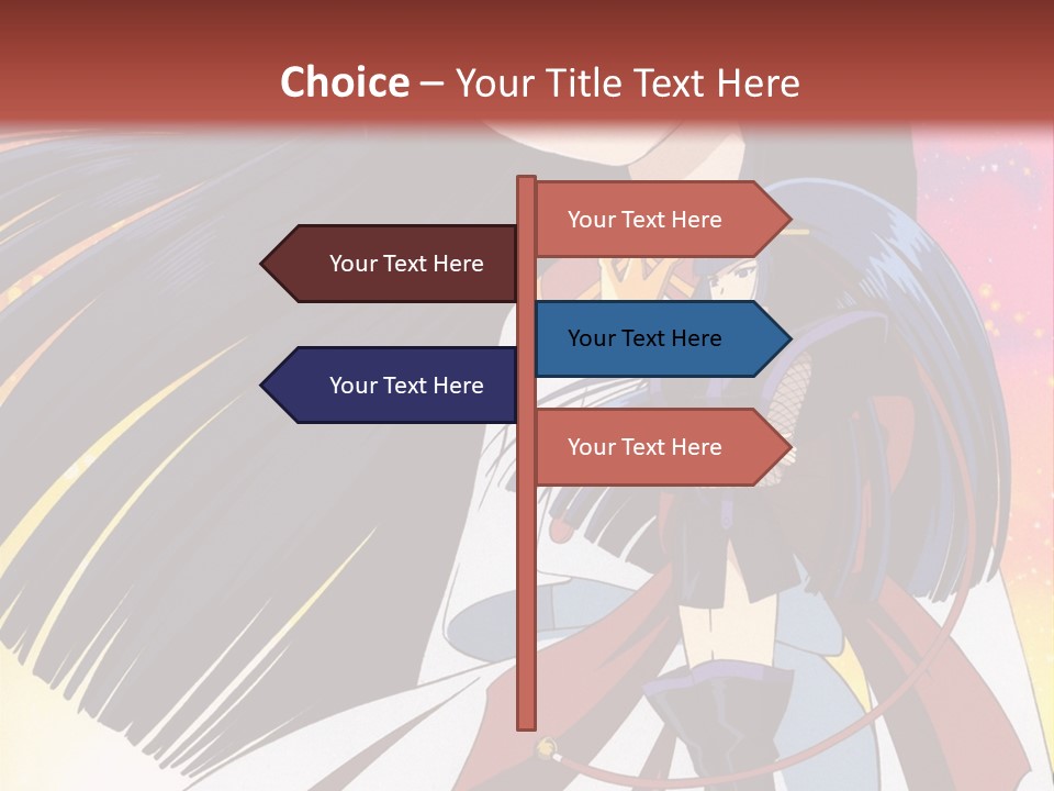 A Girl With Long Black Hair And A Red Hat Is Standing In Front Of A PowerPoint Template