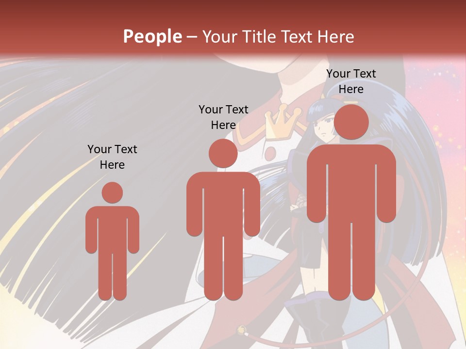 A Girl With Long Black Hair And A Red Hat Is Standing In Front Of A PowerPoint Template