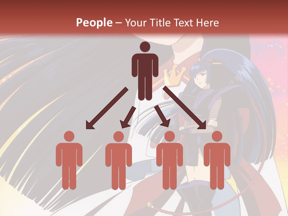 A Girl With Long Black Hair And A Red Hat Is Standing In Front Of A PowerPoint Template