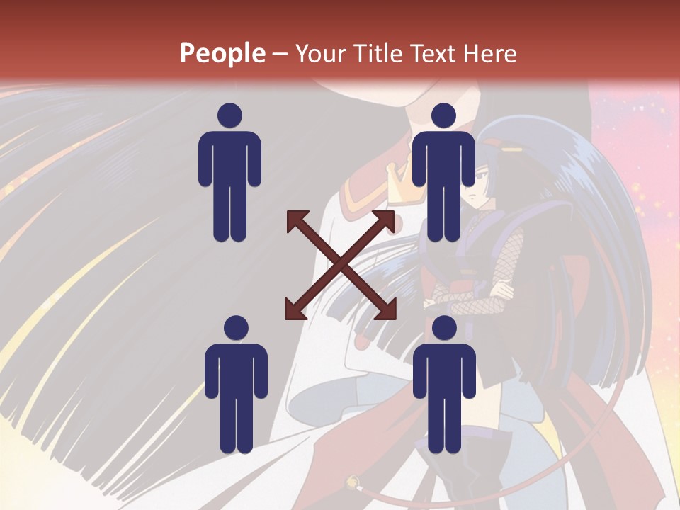 A Girl With Long Black Hair And A Red Hat Is Standing In Front Of A PowerPoint Template