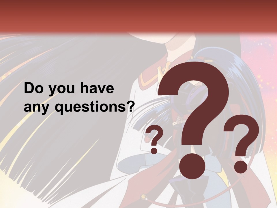 A Girl With Long Black Hair And A Red Hat Is Standing In Front Of A PowerPoint Template