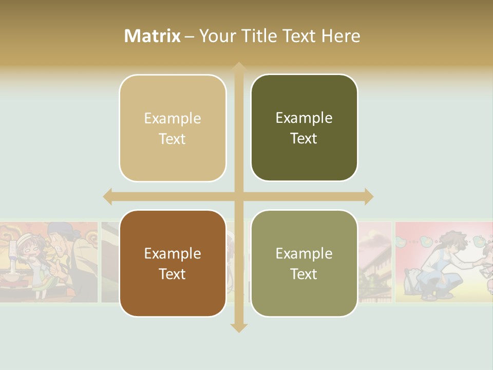 A Group Of Anime Characters With A Blue Background PowerPoint Template