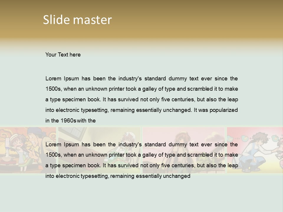 A Group Of Anime Characters With A Blue Background PowerPoint Template