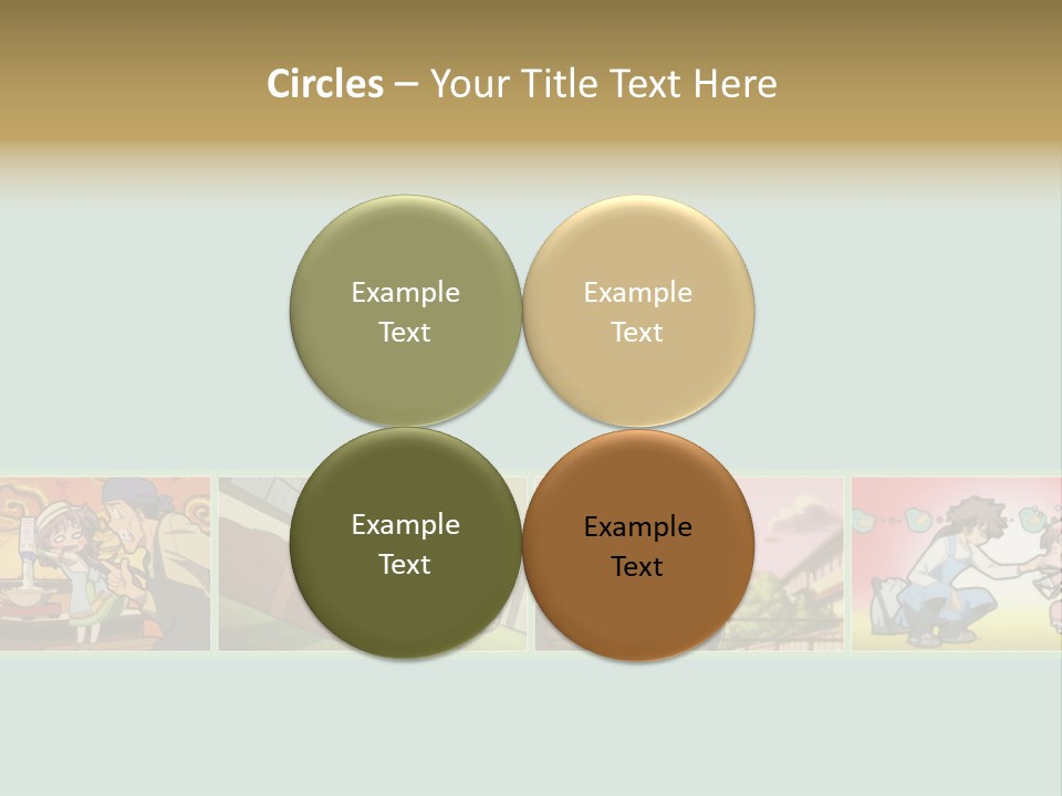 A Group Of Anime Characters With A Blue Background PowerPoint Template