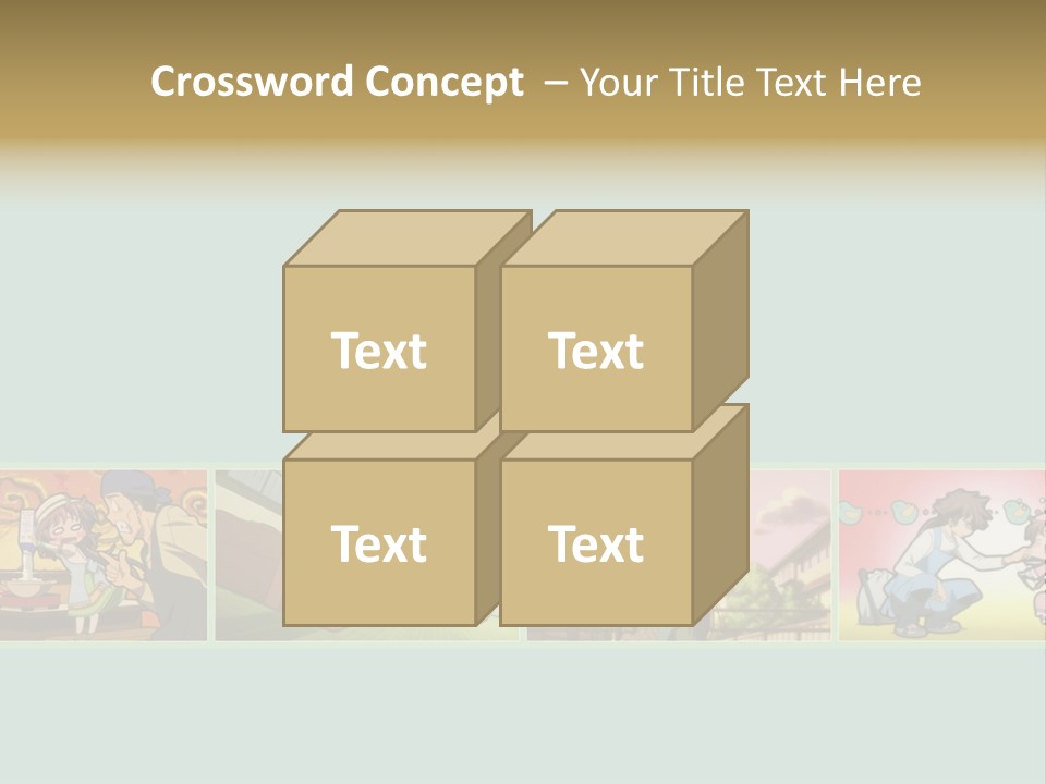 A Group Of Anime Characters With A Blue Background PowerPoint Template