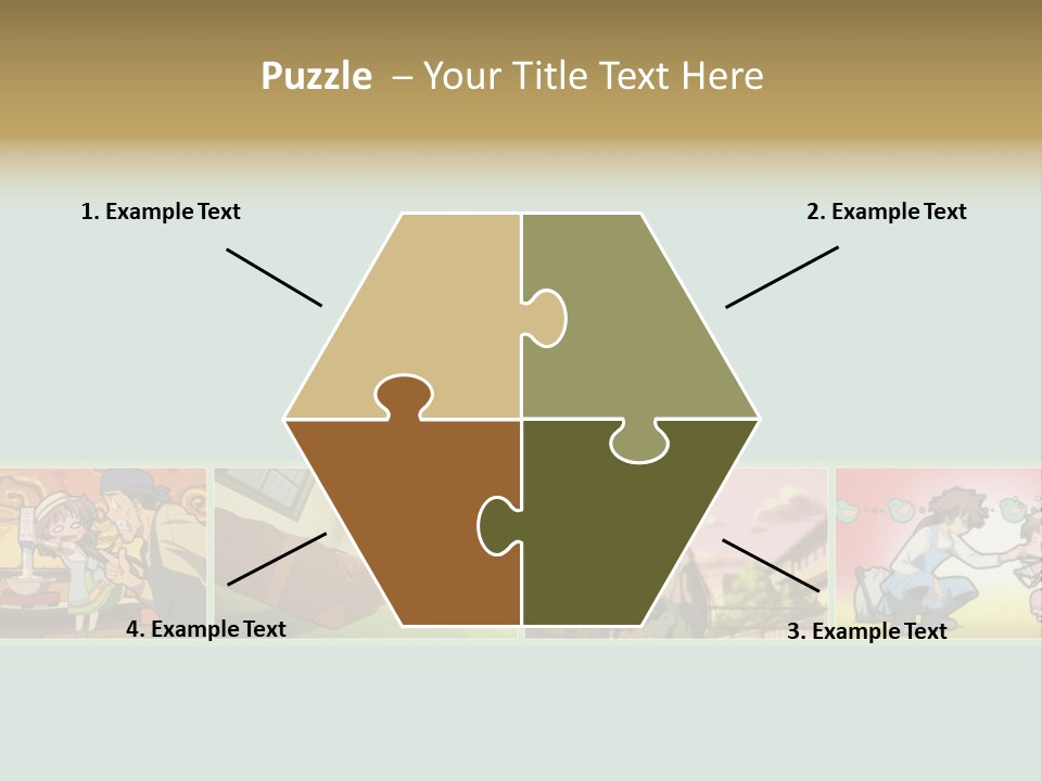 A Group Of Anime Characters With A Blue Background PowerPoint Template