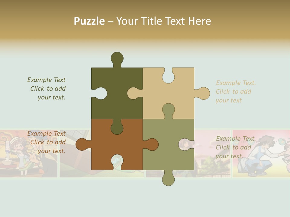 A Group Of Anime Characters With A Blue Background PowerPoint Template