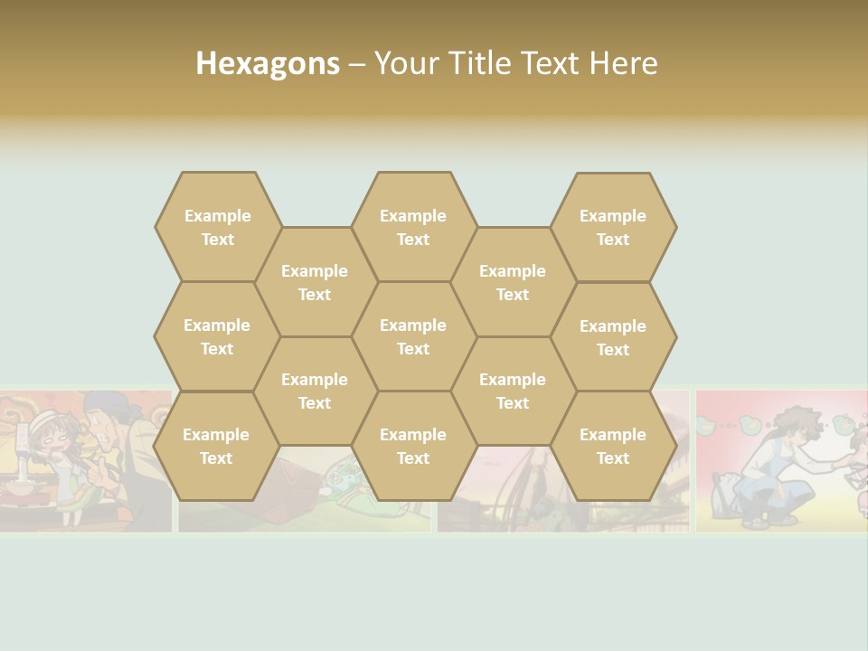 A Group Of Anime Characters With A Blue Background PowerPoint Template