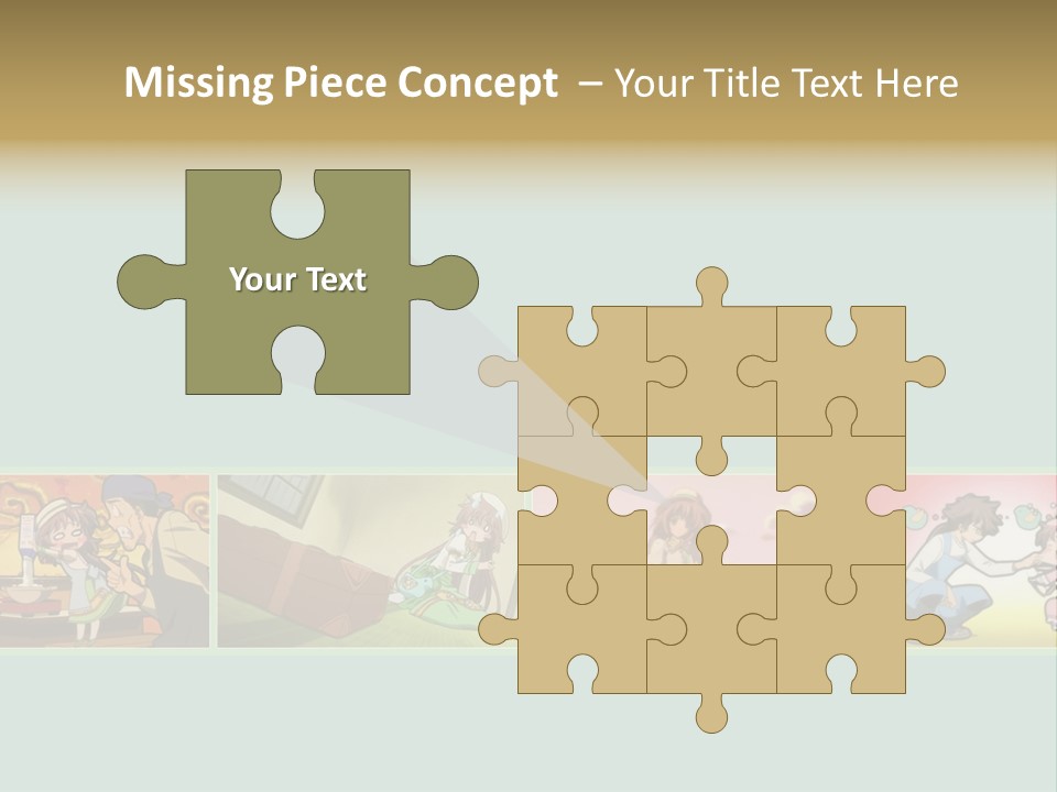 A Group Of Anime Characters With A Blue Background PowerPoint Template