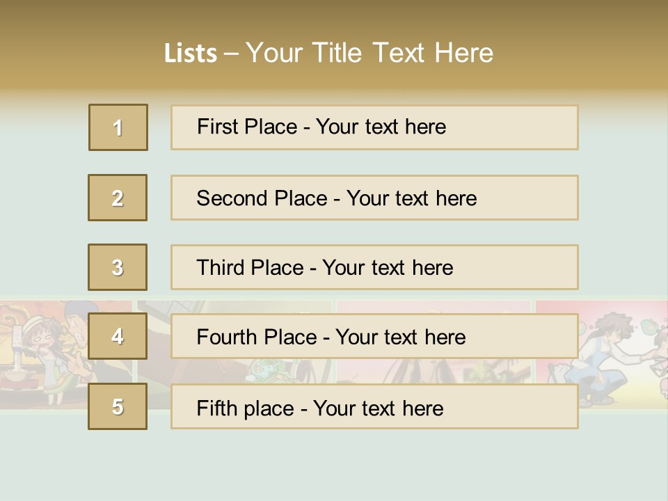 A Group Of Anime Characters With A Blue Background PowerPoint Template