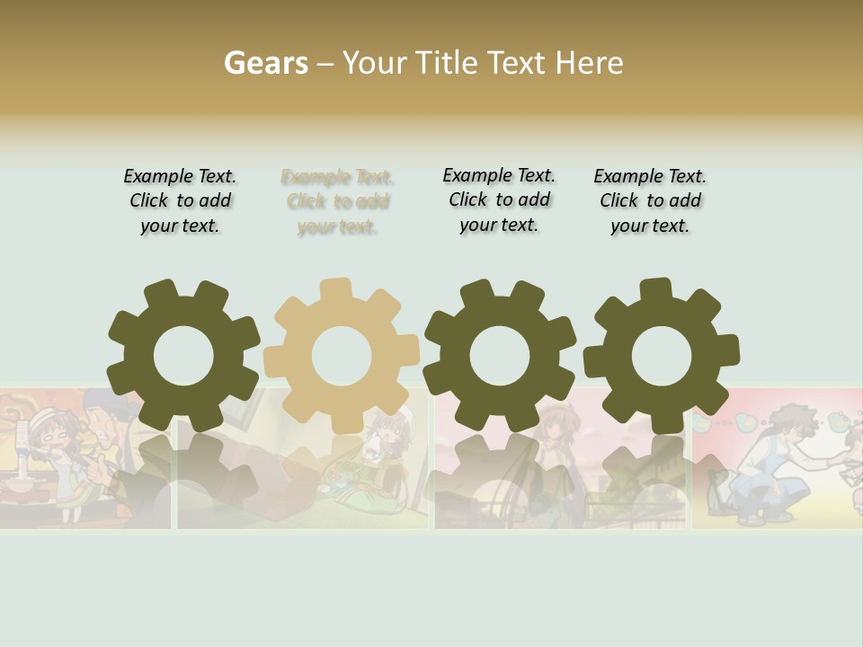 A Group Of Anime Characters With A Blue Background PowerPoint Template