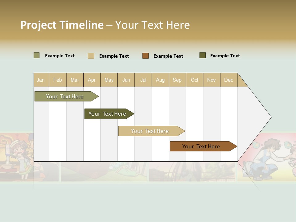 A Group Of Anime Characters With A Blue Background PowerPoint Template