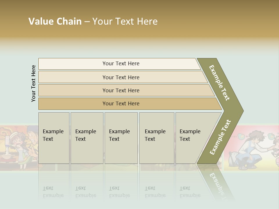 A Group Of Anime Characters With A Blue Background PowerPoint Template