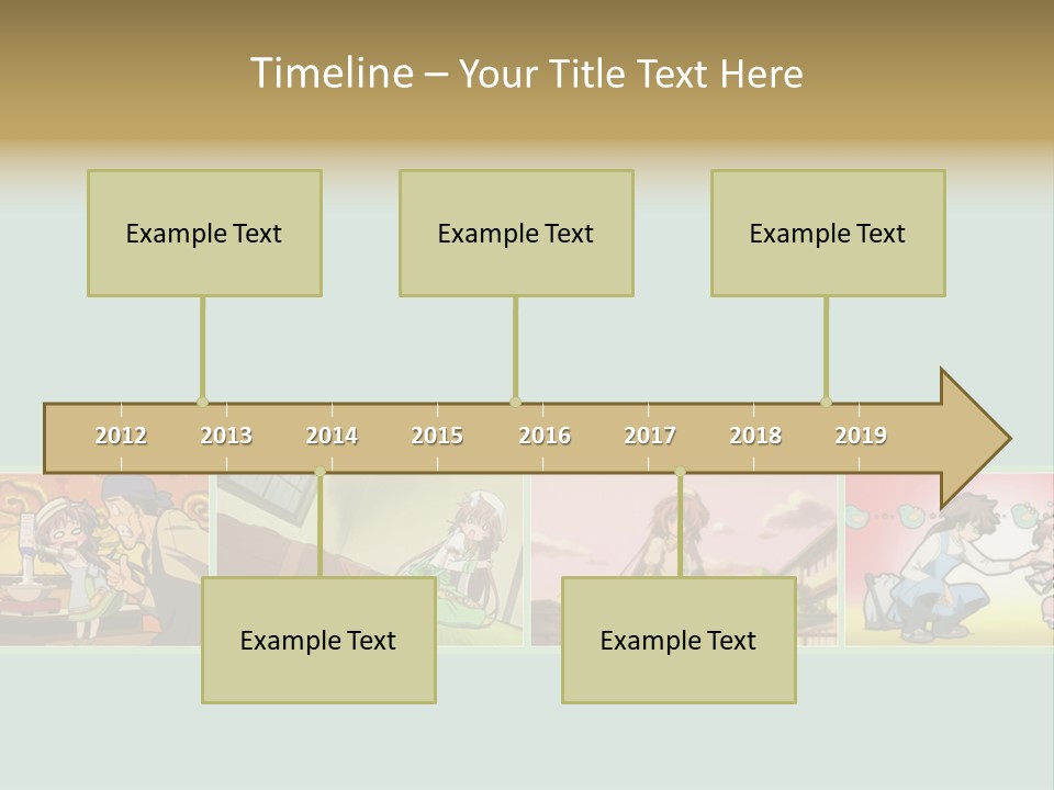 A Group Of Anime Characters With A Blue Background PowerPoint Template